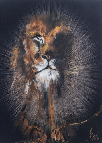 Lion King di Andrea Grossmann, Pittura in vendita su Singulart