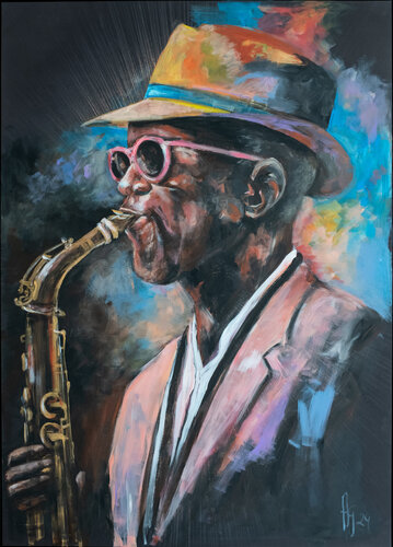 Blues Vibes di Andrea Grossmann, Pittura in vendita su Singulart