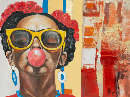 Frida mit Bazoka di Andrea Grossmann, Pittura in vendita su Singulart