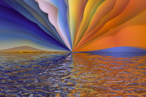 Serene Serenity A Celestial Embrace of Tranquility and Harmony di Igors Barulins, Digitale in vendita su Singulart