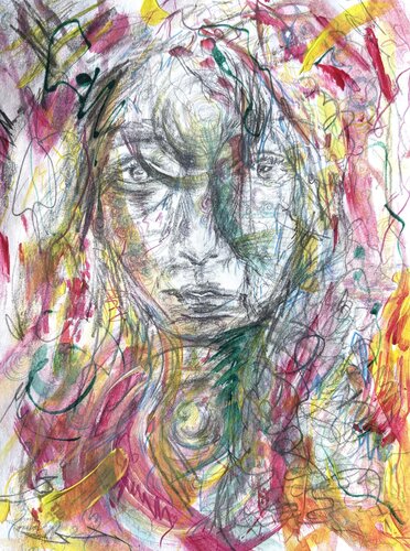 i thought the ghosts of time were chasing me, but really I was just circling and I finally turned around to face them this story is mine I can finally believe myself par Nicole Javorsky, Œuvre sur papier en vente sur Singulart