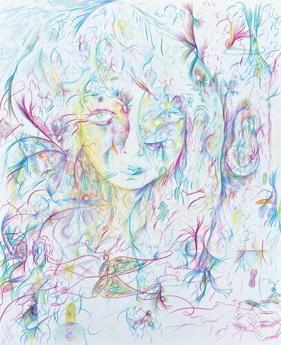a glimpse through the veil into the space between, the trees offer a peek into something old and everlasting and true, di Nicole Javorsky, Disegno in vendita su Singulart