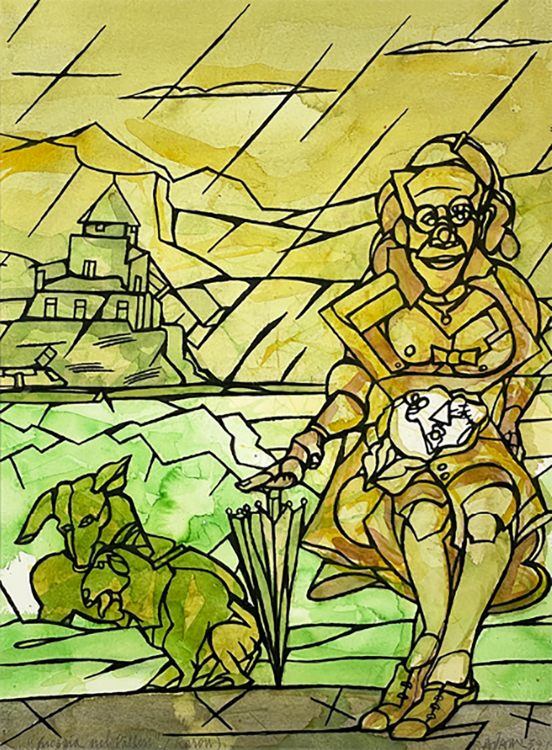 Pioggia nel Vallese (Raron) (Rain in the Valais (Raron) Valerio Adami