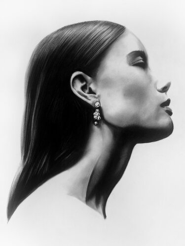 the girl with pearls di Denny Stoekenbroek, Disegno in vendita su Singulart