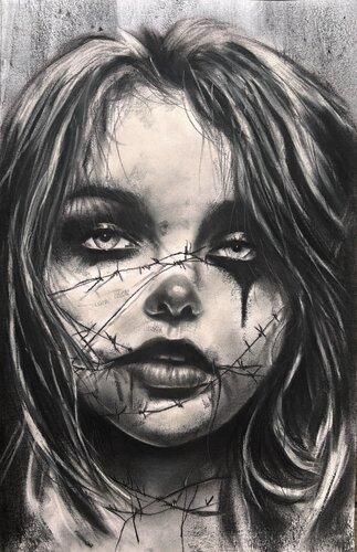 stitched silence di Denny Stoekenbroek, Disegno in vendita su Singulart