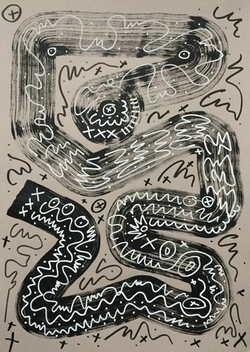 Black and white era de Maksym Skvortsov, Pintura a la venta en Singulart