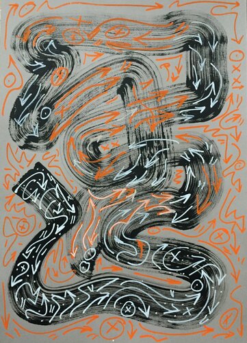 Orange arrow era von Maksym Skvortsov, Malerei kaufen auf Singulart