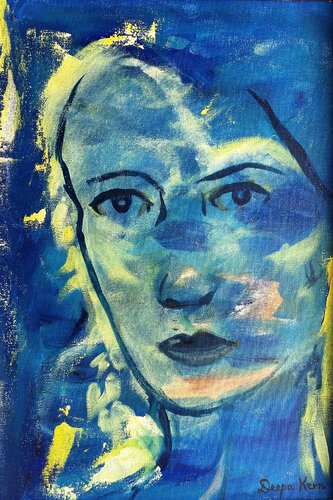 Abstract Face di Deepa Kern, Pittura in vendita su Singulart