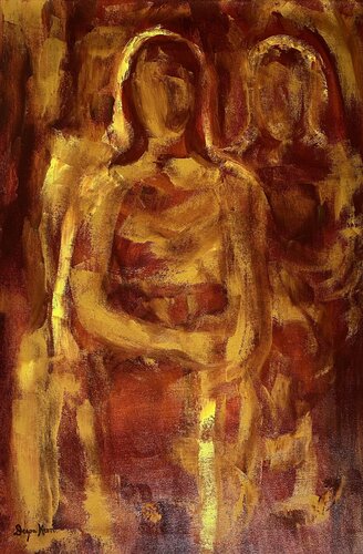 Impression Of Two Walkers von Deepa Kern, Malerei kaufen auf Singulart