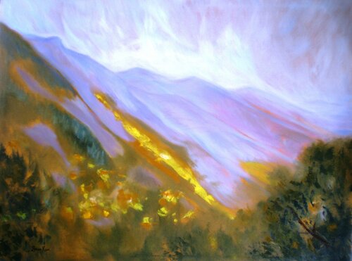 Sunset On The Ranges di Deepa Kern, Pittura in vendita su Singulart