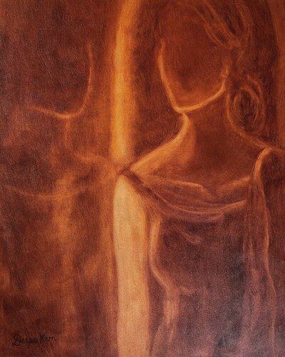 Woman In Brown de Deepa Kern, Pintura a la venta en Singulart