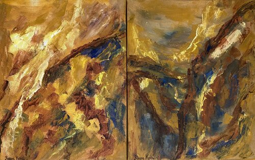 Nilgiri Diptych par Deepa Kern, Peinture en vente sur Singulart