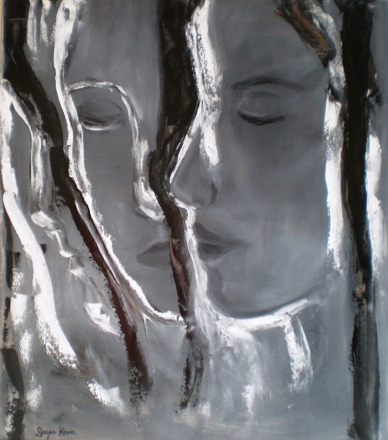 SILHOUETTES OF A WOMAN Deepa Kern Originalgemälde zu verkaufen