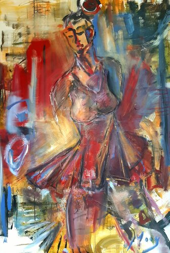 Tänzerin im roten Kleid von Isabella Moog, Malerei kaufen auf Singulart