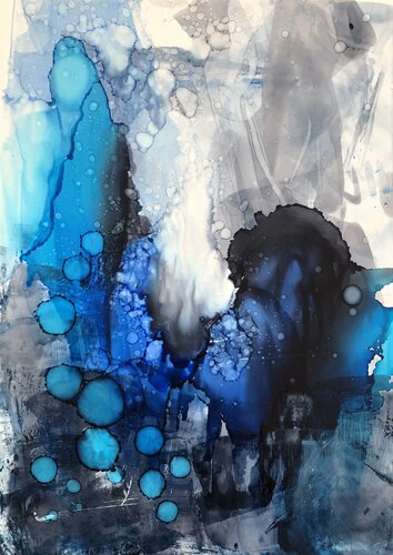 Get high with blueness 3/3 by Joanna Wietrzycka, Work on Paper for Sale on Singulart