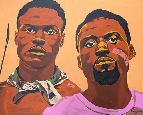 I Dey With You by Emmanuel Akolo, Painting for Sale on Singulart