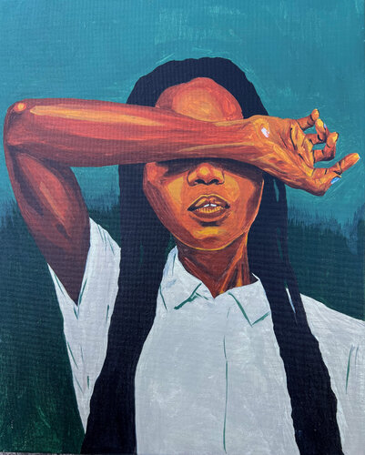 Shielded Gaze van Emmanuel Akolo, Schilderij te koop op Singulart