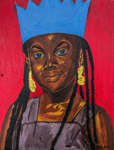 Just A Princess, Chilling In Her Castle van Emmanuel Akolo, Schilderij te koop op Singulart