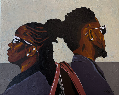 Shared Breath by Emmanuel Akolo, Painting for Sale on Singulart