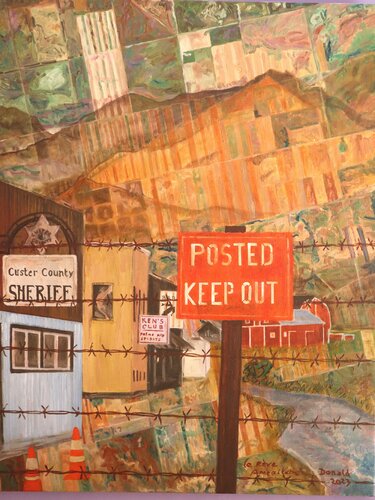 POSTED KEEP OUT  ou LE REVE AMERICAIN von DONALD LE HERON, Malerei kaufen auf Singulart