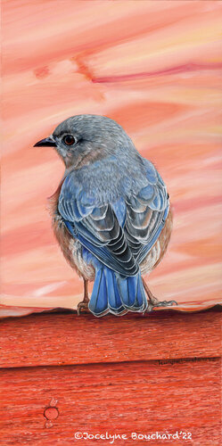 Le bleu et l'oranger de Jocelyne Bouchard, Pintura a la venta en Singulart