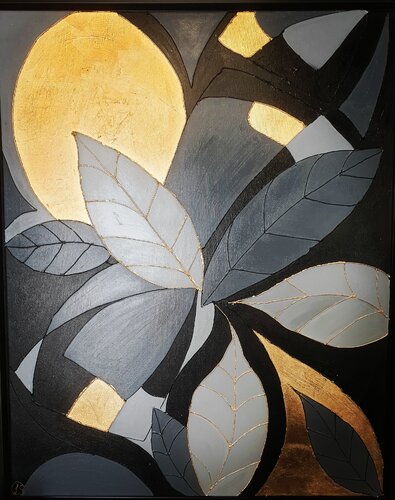 Black and gold di Larissa Sorg, Pittura in vendita su Singulart