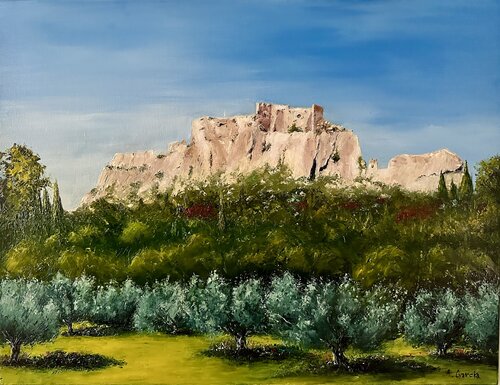 Vue sur les Baux de Provence van Alain Garcia, Schilderij te koop op Singulart