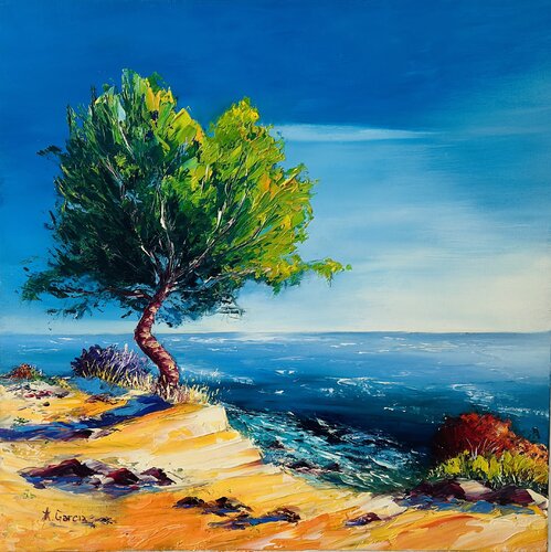 Le Pin solitaire by Alain Garcia, Painting for Sale on Singulart