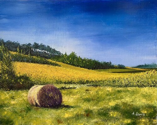 La meule de foin by Alain Garcia, Painting for Sale on Singulart