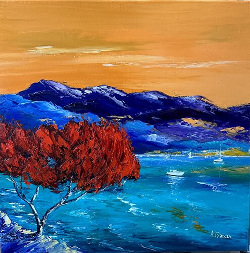 Vue sur le Lavandou by Alain Garcia, Painting for Sale on Singulart