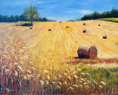 Le champ de meules by Alain Garcia, Painting for Sale on Singulart