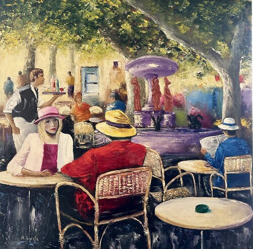 En terrasse à Maussane les Alpilles by Alain Garcia, Painting for Sale on Singulart