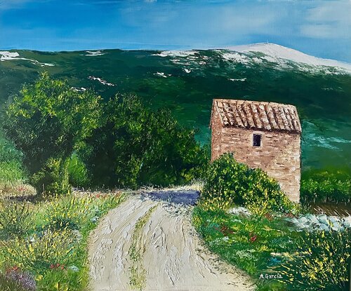 Le cabanon au pied du Ventoux by Alain Garcia, Painting for Sale on Singulart