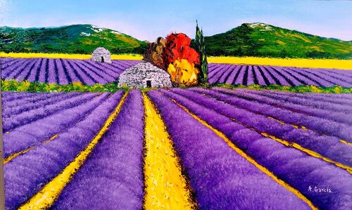 Les Bories en Provence by Alain Garcia, Painting for Sale on Singulart