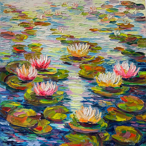 Water lilies by Mariia Hyhar, Painting for Sale on Singulart