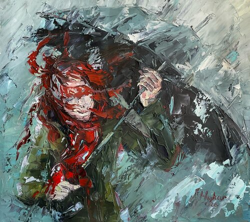 Red hair. Windy day by Mariia Hyhar, Painting for Sale on Singulart
