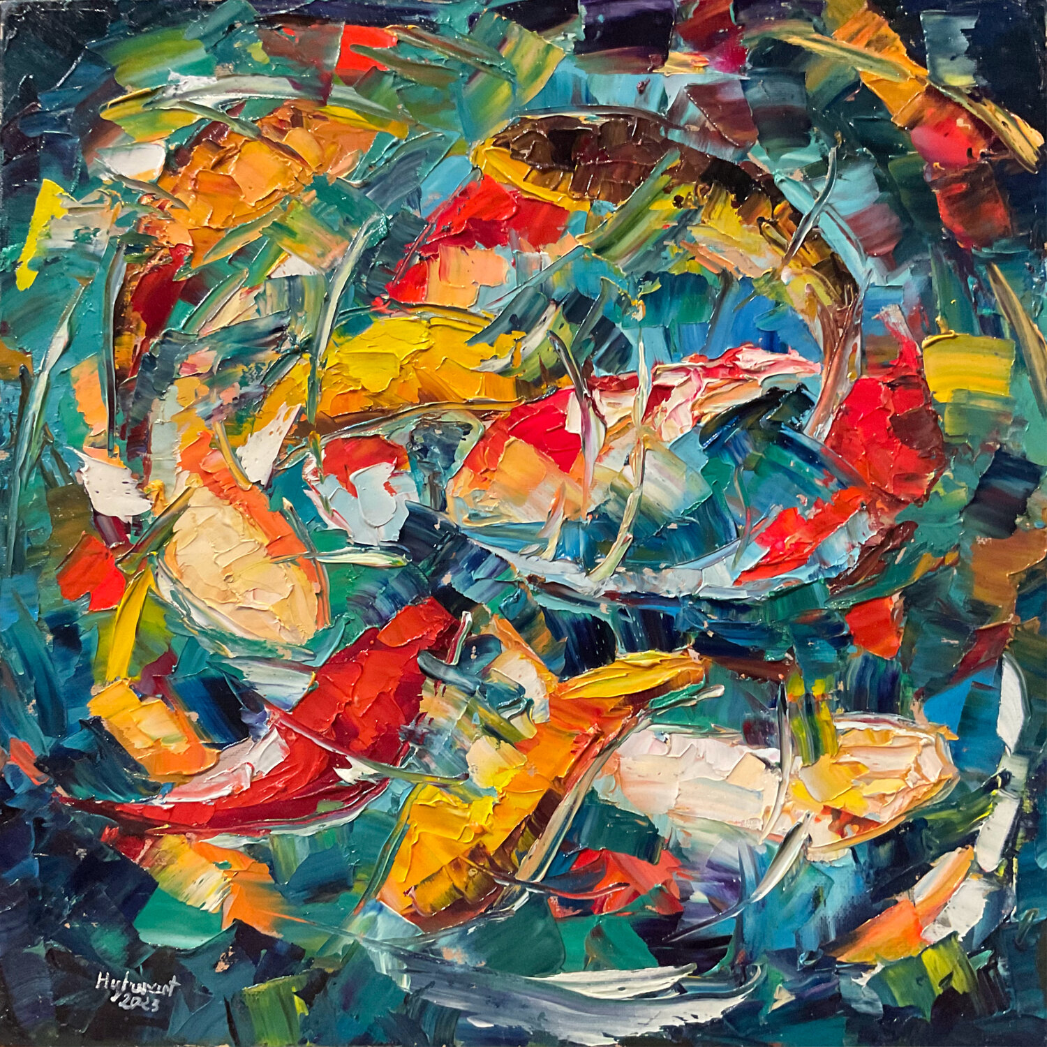 Green koi fish Mariia Hyhar