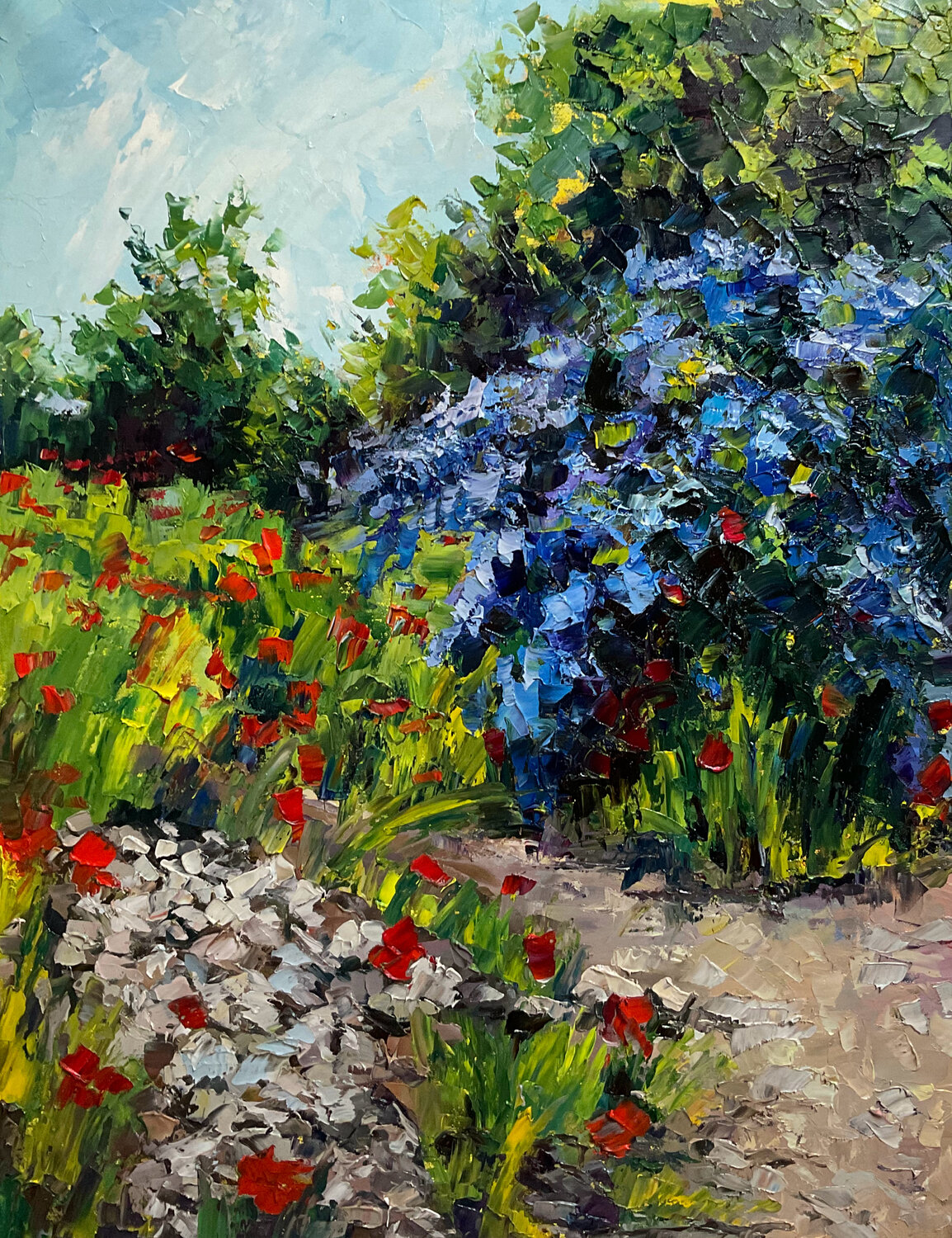 Lilac valley with popies 2 Mariia Hyhar