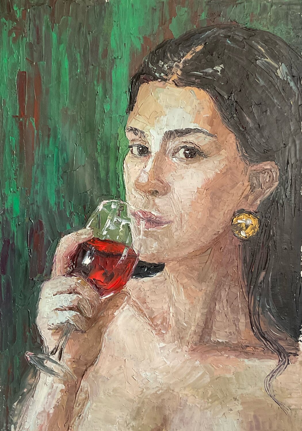 "She is thinking about you" Mariia Hyhar Original painting for sale