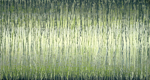 Green Abstract - "A Soft Veil of Sage" by Heidi Thompson, Painting for Sale on Singulart