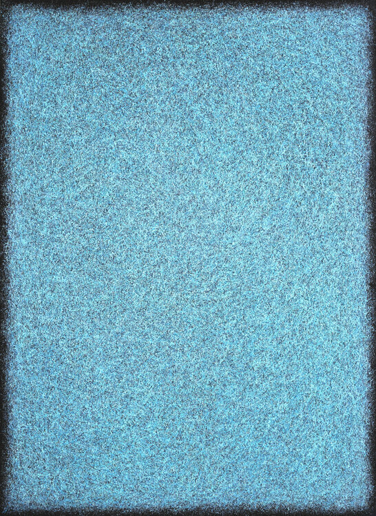 "Light Blue Infinity" - Minimal Turquoise Abstract Heidi Thompson