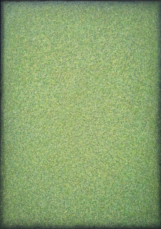 Green Minimal Painting - "Resting in a Field of Green" Heidi Thompson