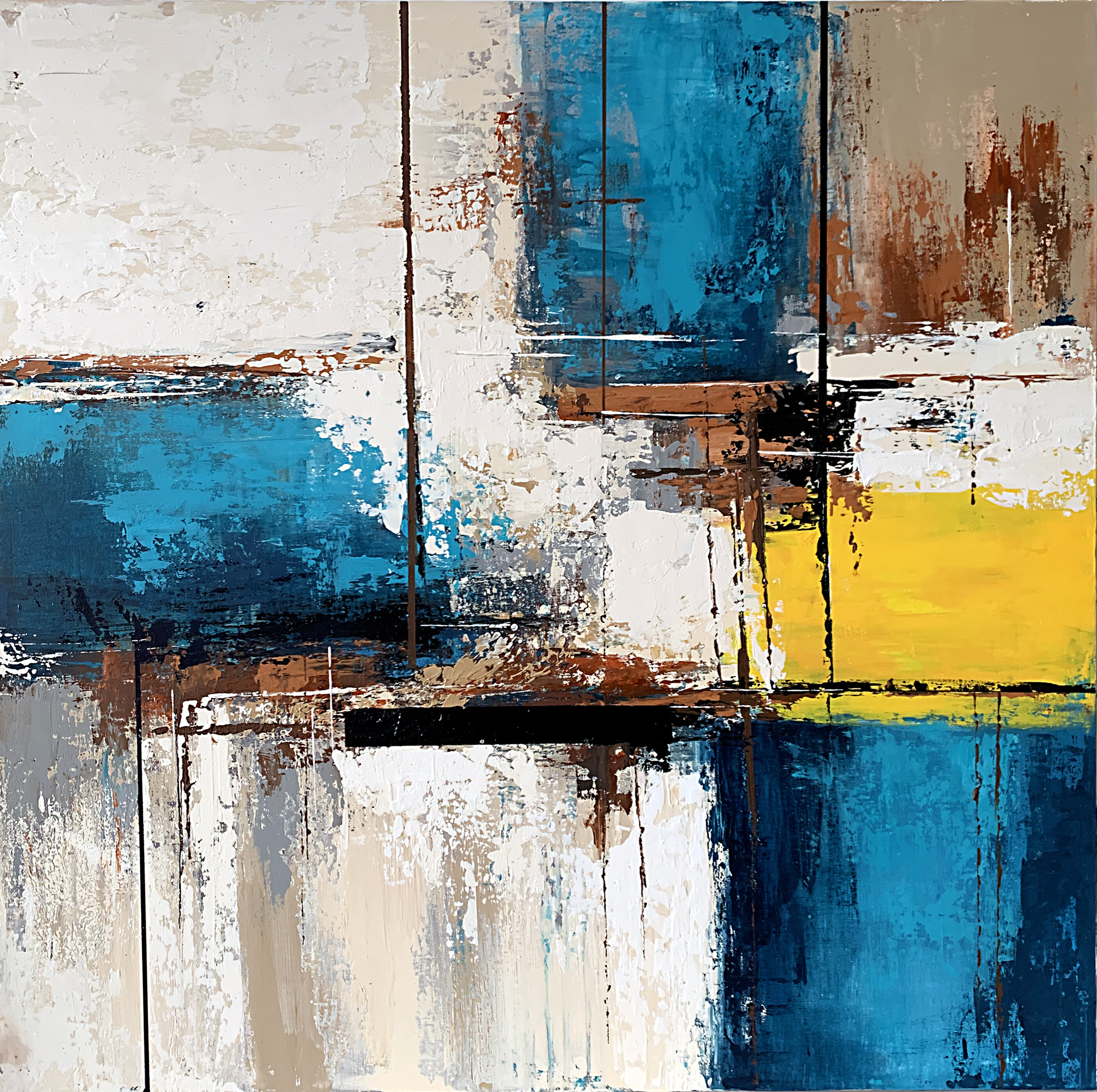 Sujet Bleu Jaune Peintures