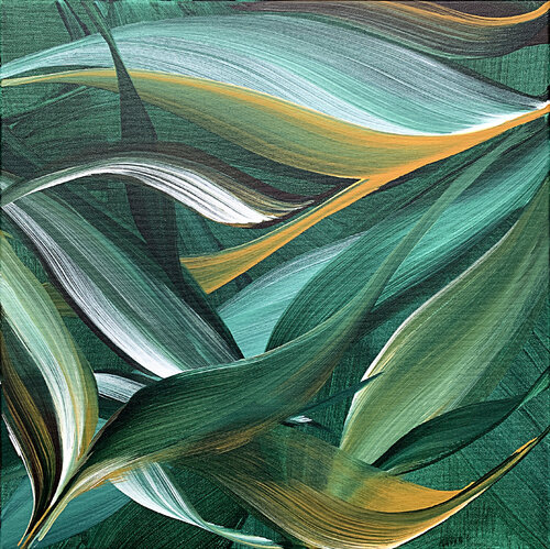 Green shades, white and yellow,tropical plant leaves Tatiana Malinovscaia