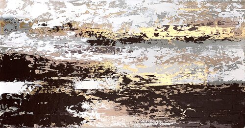 Elegy of Gold-Burgundy Memory. Gold accents. impasto Painting by Tatiana Malinovscaia, Painting for Sale on Singulart