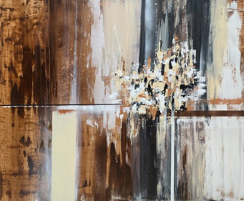 Secrets of the Dubai Desert. large sepia abstract canvas. Tatiana Malinovscaia