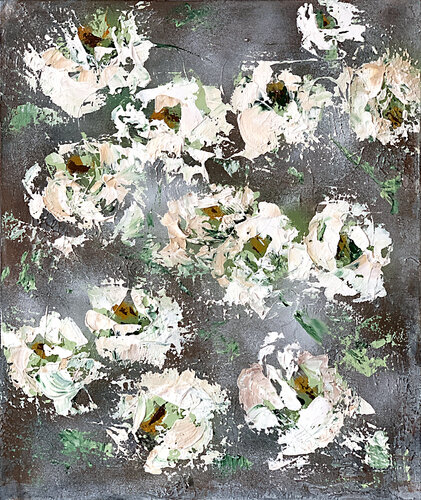 Abstract flowers in the dark Abode by Tatiana Malinovscaia, 회화 for Sale on Singulart