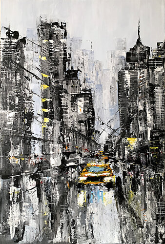 City at night by Tatiana Malinovscaia, Painting for Sale on Singulart