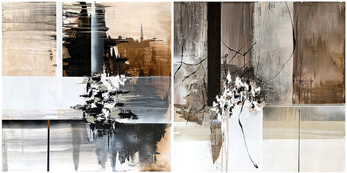TWO SET Natural tones par Tatiana Malinovscaia, Peinture en vente sur Singulart
