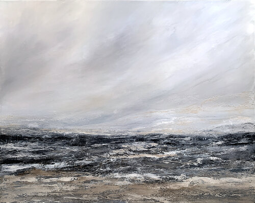 Grey Serenity. Coastal Stormy Ocean Art Tatiana Malinovscaia